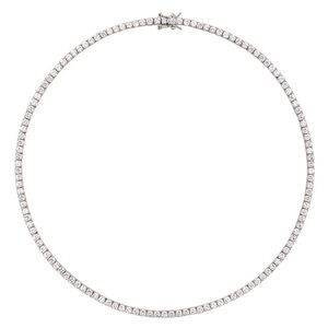 Dorsey MOSS ROUND CUT, 3MM LAB WHITE SAPPHIRE SILVER RIVIÈRE NECKLACE 16 IN